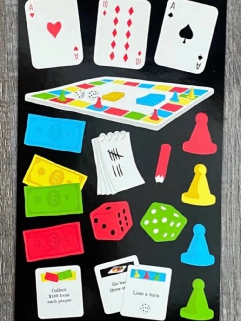 π New Game Night Scrapbook Sticker Sheet